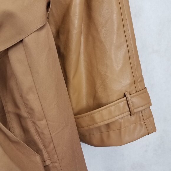 NEW A new Day Women's S Trench Coat in Burlap Brown Cotton NWT $50 - Picture 5 of 12